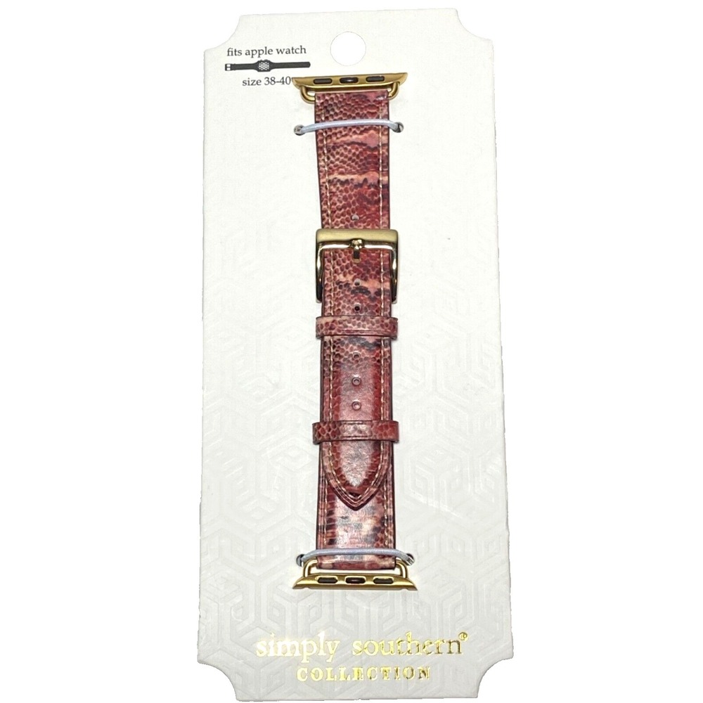 Apple Watch Wrist Band Simply Southern 38-40mm 2-Piece Leather Snake Skin Design